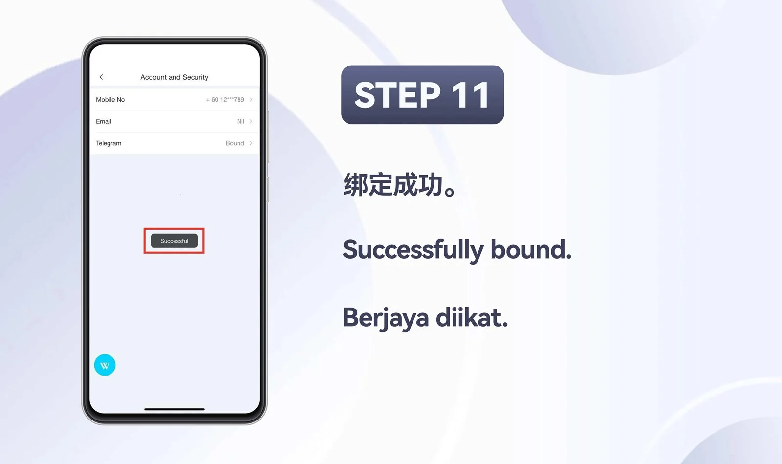 WINBOX Telegram mobile bind telegram to an existing account step 11