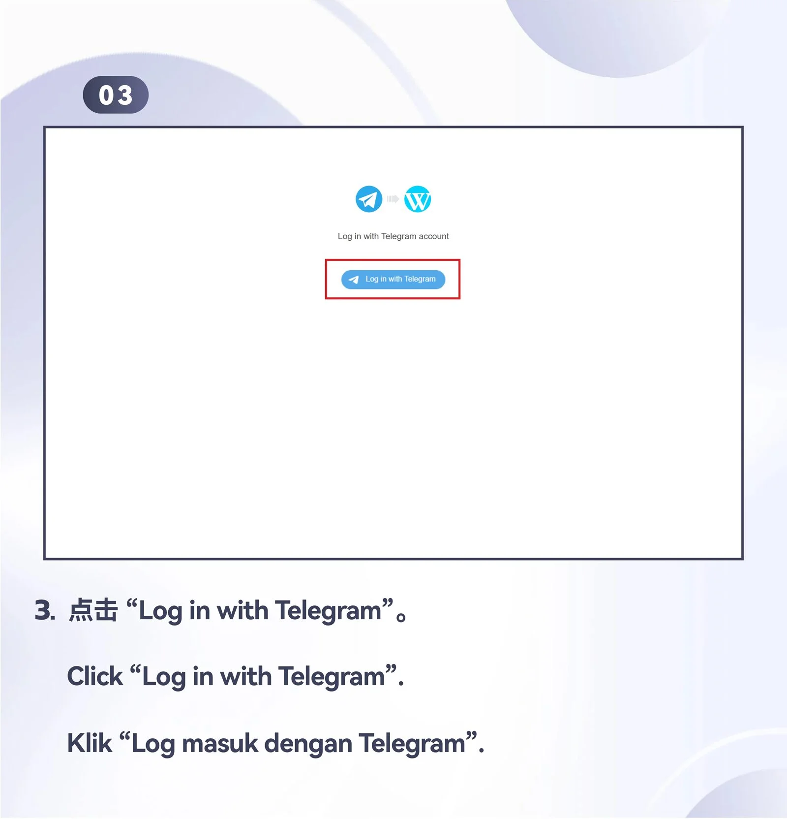 WINBOX Telegram desktop bind telegram to an existing account step 3
