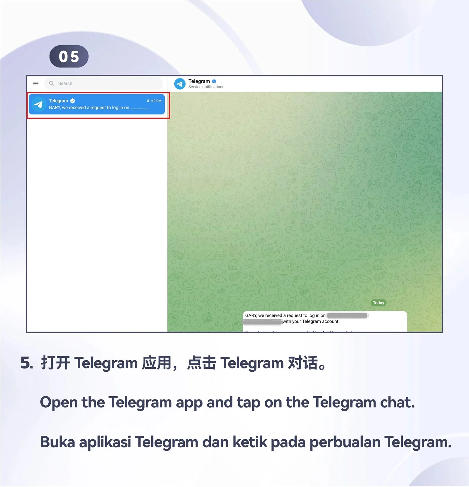 WINBOX Telegram desktop register an account with telegram step 5