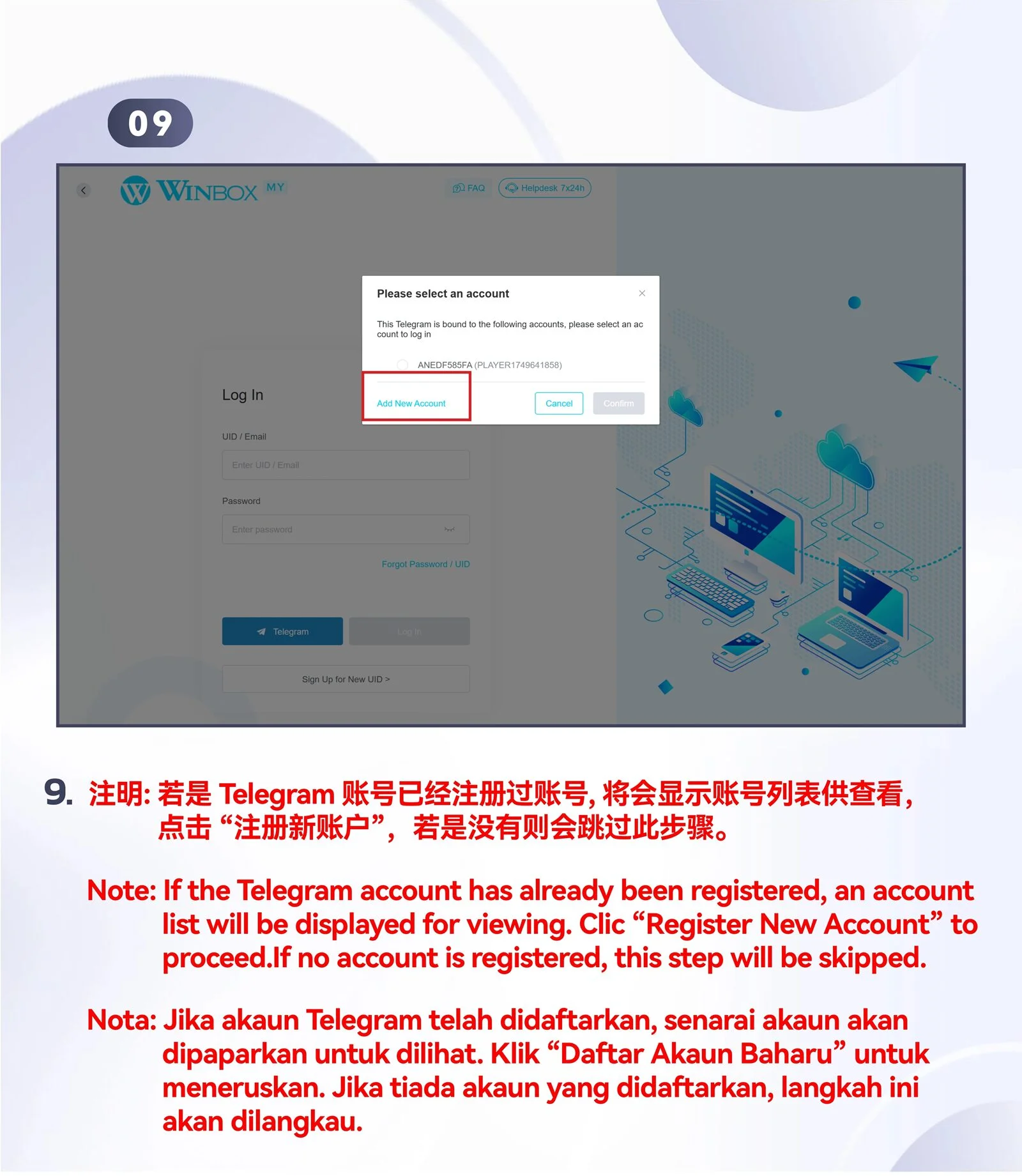 WINBOX Telegram desktop register an account with telegram step 9