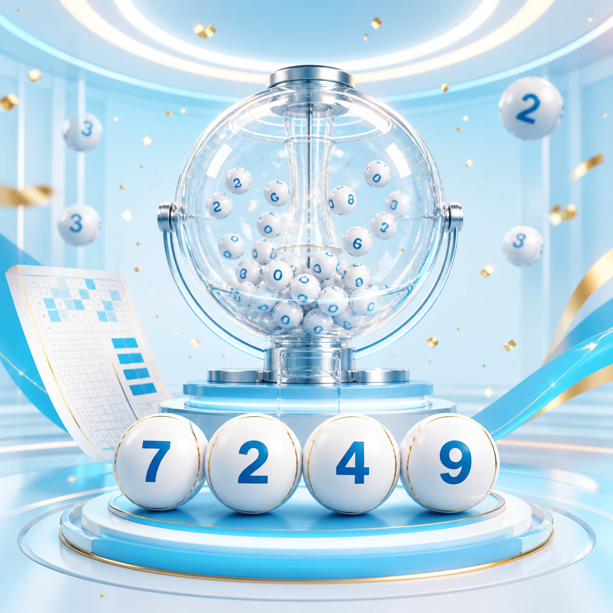 WINBOX Ekor 4D lottery draw machine with number balls